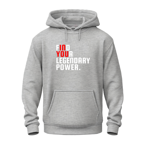 Find Your Legendary Power (In You) White & Red Logo Heavy Unisex Hoodie