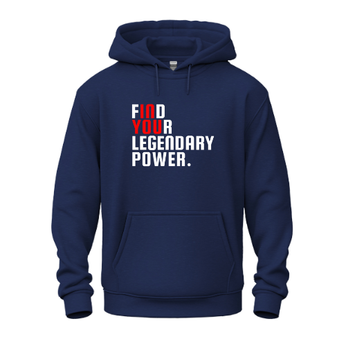 Find Your Legendary Power (In You) White & Red Logo Heavy Unisex Hoodie