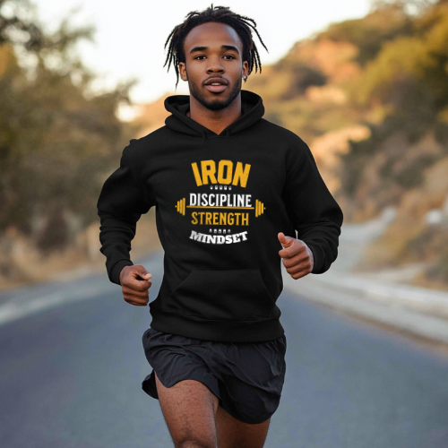 Iron Discipline Strength Mindset Black Hoodie