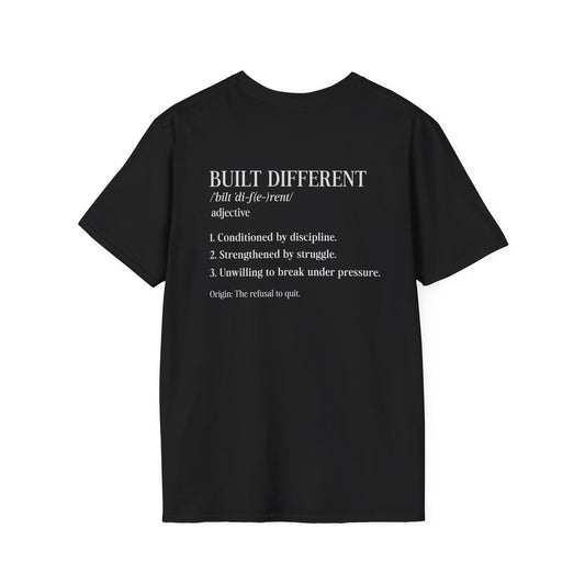 Built Different Tee — Motivational Definition Back-Print - Be•Legendary Athletic Apparel