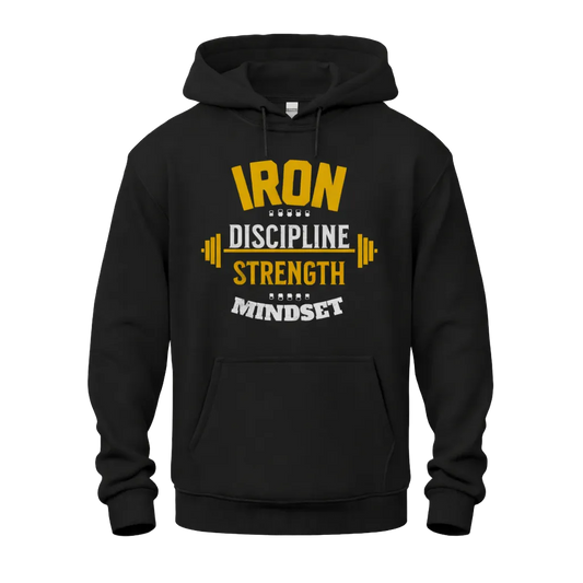 Iron Discipline Strength Mindset Black Hoodie - Be•Legendary Athletic Apparel