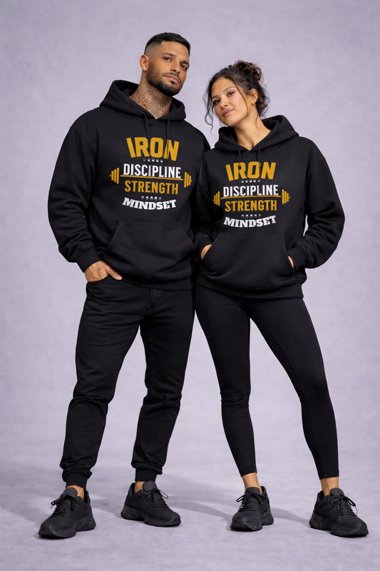 Iron Discipline Strength Mindset Black Hoodie
