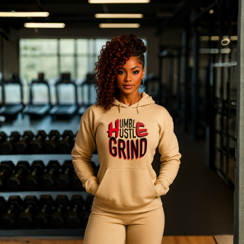 Humble Hustle Grind Sand Hoodie