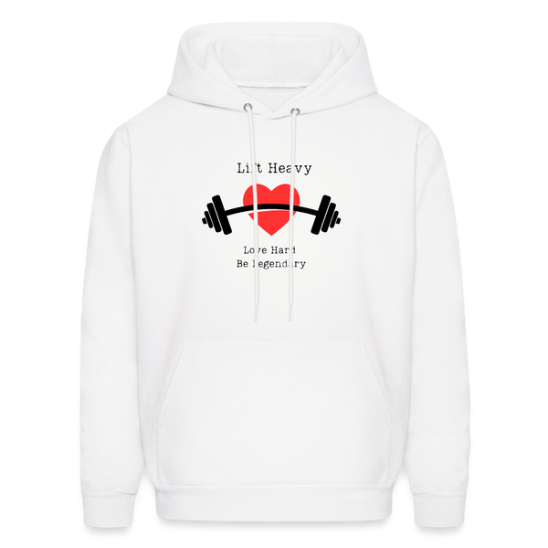 Unisex Lift Heavy Love Hard Be Legendary Hoodie (BLK & Red) - white