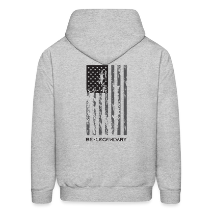 Be Legendary Flag Hoodie (Black Logo) - heather gray