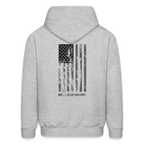 Be Legendary Flag Hoodie (Black Logo) - heather gray