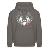 Stay Stronger than Yesterday Kettlebell Hoodie (white logo) - asphalt gray