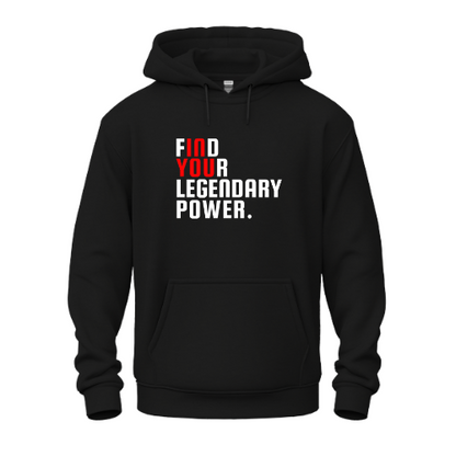 Find Your Legendary Power (In You) White & Red Logo Heavy Unisex Hoodie