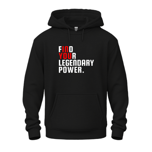 Find Your Legendary Power (In You) White & Red Logo Heavy Unisex Hoodie