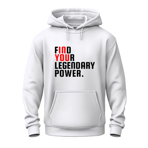 Find Your Legendary Power(In You) With Blk & Red Logo Hoodie
