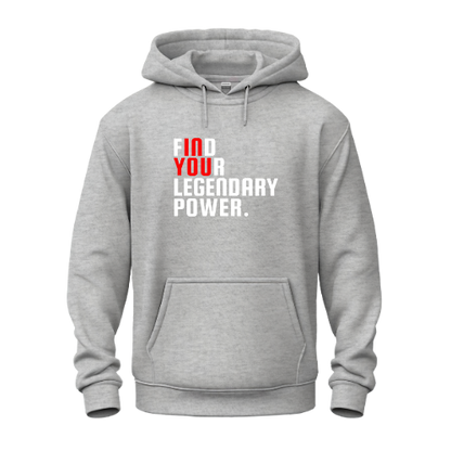 Find Your Legendary Power (In You) White & Red Logo Heavy Unisex Hoodie