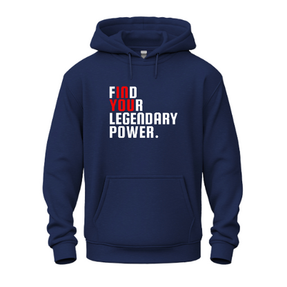 Find Your Legendary Power (In You) White & Red Logo Heavy Unisex Hoodie