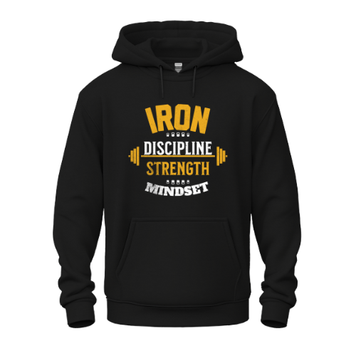 Iron Discipline Strength Mindset Black Hoodie