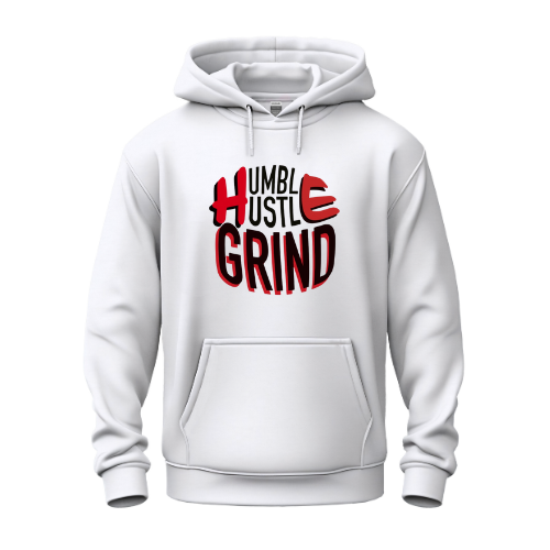 Humble Hustle Grind White Hoodie