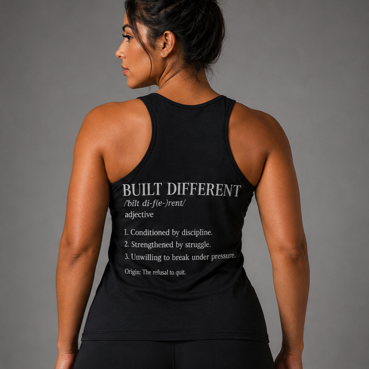 "Built Different" Definition Fitness Tank