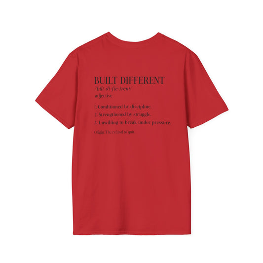 Built Different Tee — Motivational Definition Back-Print