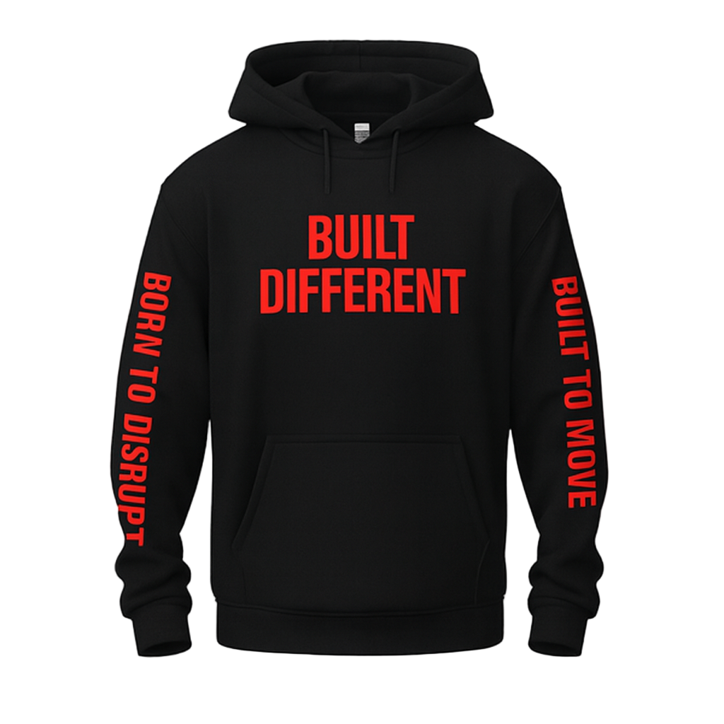Built Different Hoodie - Black - Be•Legendary Athletic Apparel