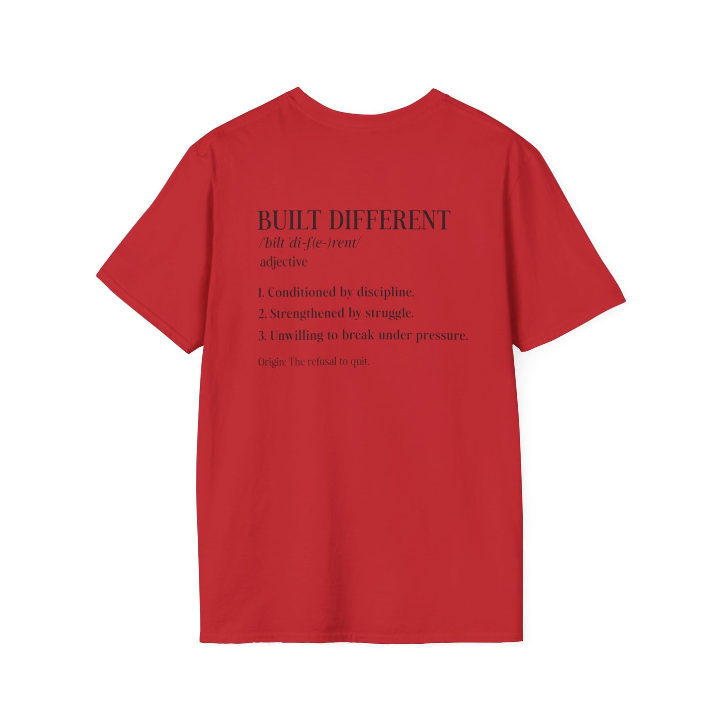 Built Different Tee — Motivational Definition Back-Print - Be•Legendary Athletic Apparel