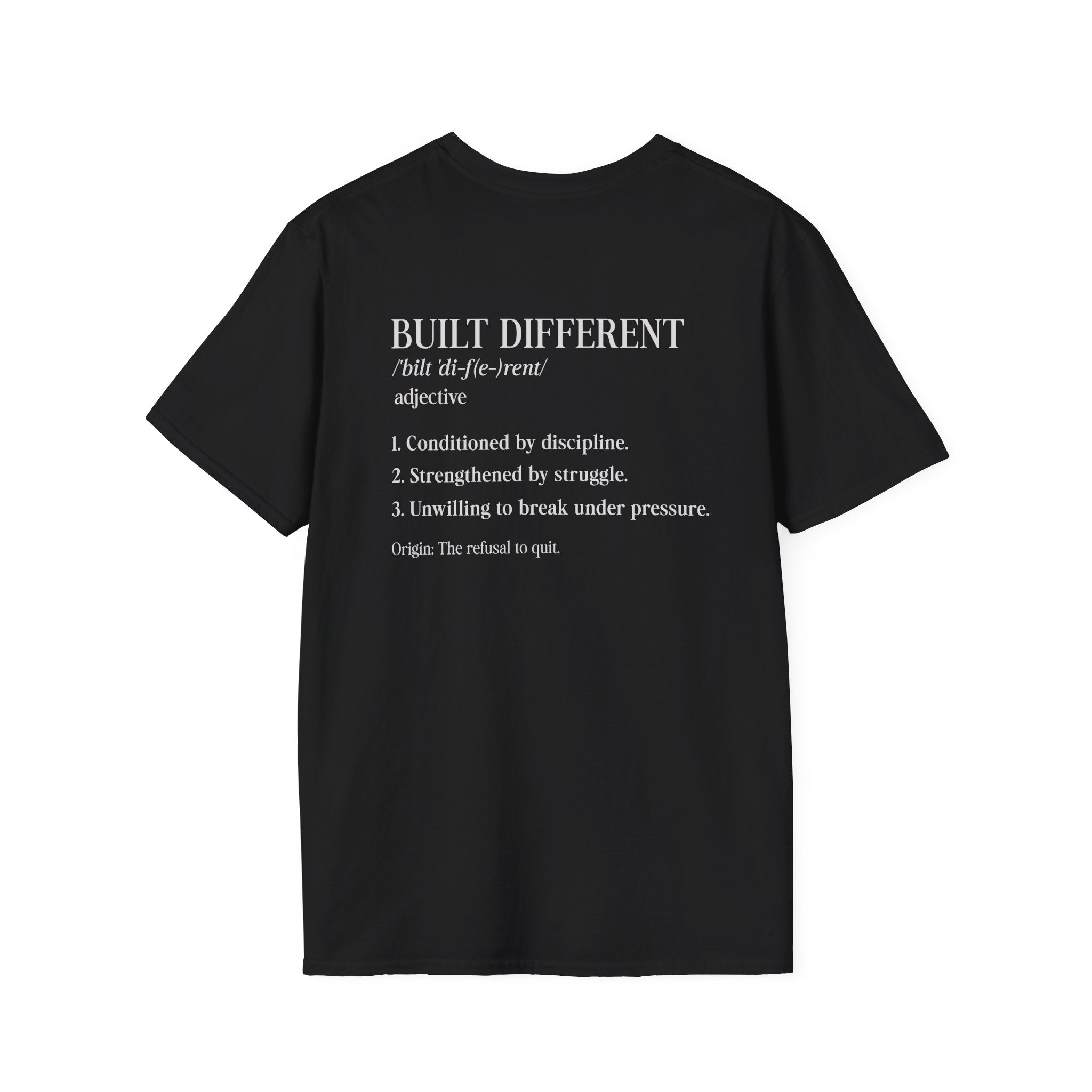 Built Different Tee — Motivational Definition Back-Print – Be•Legendary ...