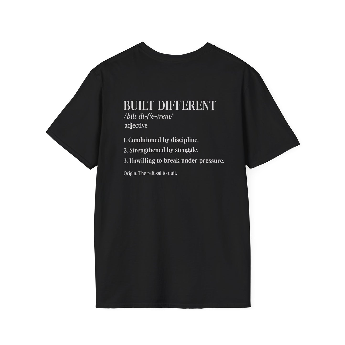 Built Different Tee — Motivational Definition Back-Print - Be•Legendary Athletic Apparel