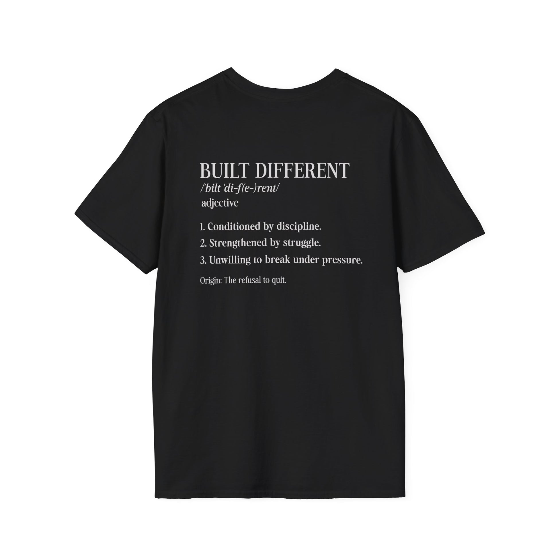 Built Different Tee — Motivational Definition Back-Print - Be•Legendary Athletic Apparel