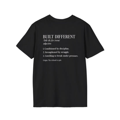 Built Different Tee — Motivational Definition Back-Print - Be•Legendary Athletic Apparel