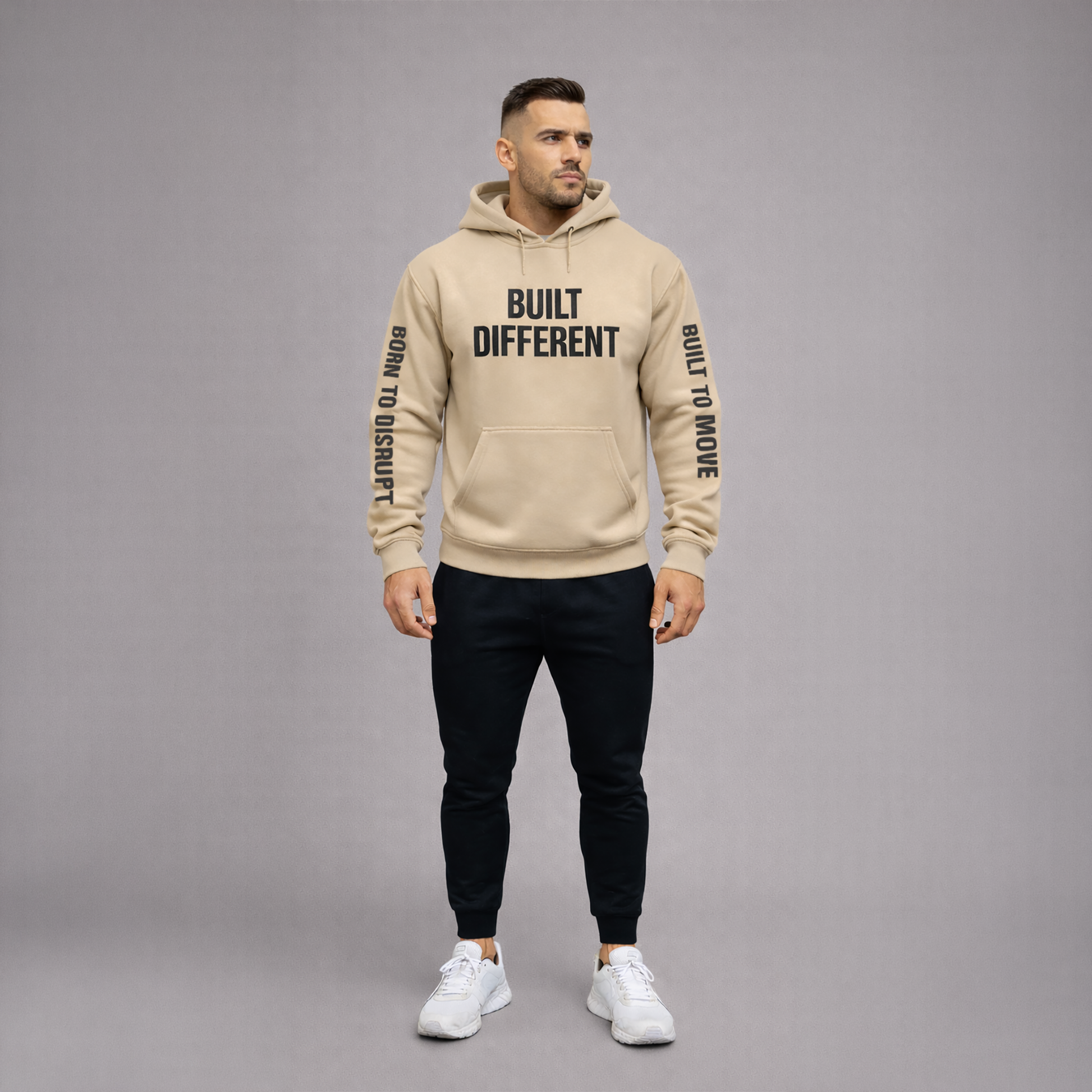 Built Different Hoodie - Sand - Be•Legendary Athletic Apparel