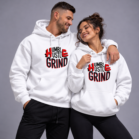Humble Hustle Grind Hoodie – White