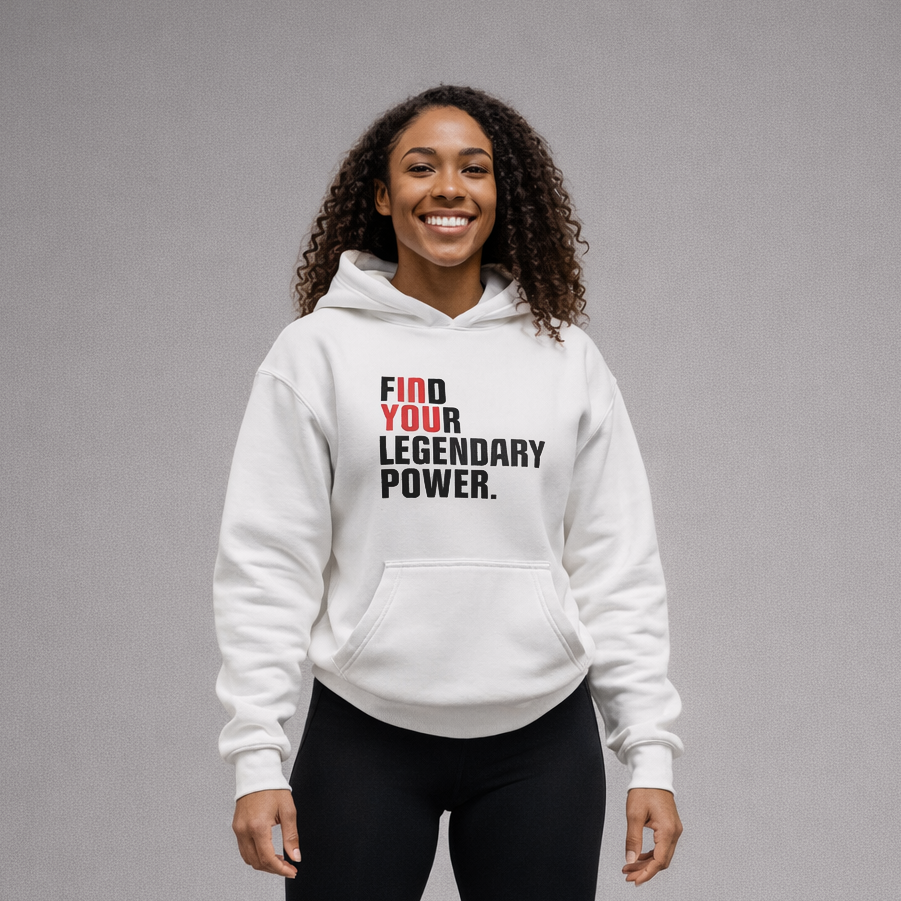 Find Your Legendary Power(In You) With Blk & Red Logo Hoodie - Be•Legendary Athletic Apparel