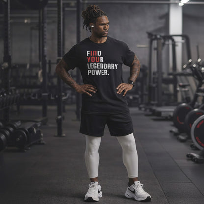 Find Your Legendary Power (In You) Black Tee - Be•Legendary Athletic Apparel