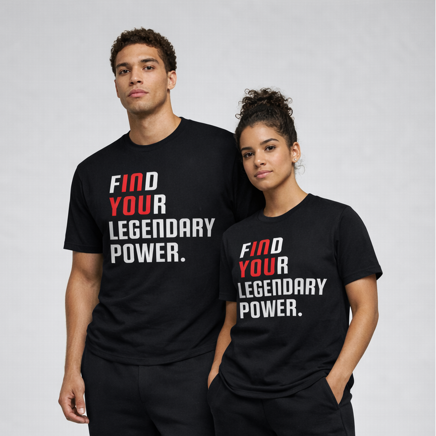 Find Your Legendary Power (In You) Black Tee - Be•Legendary Athletic Apparel