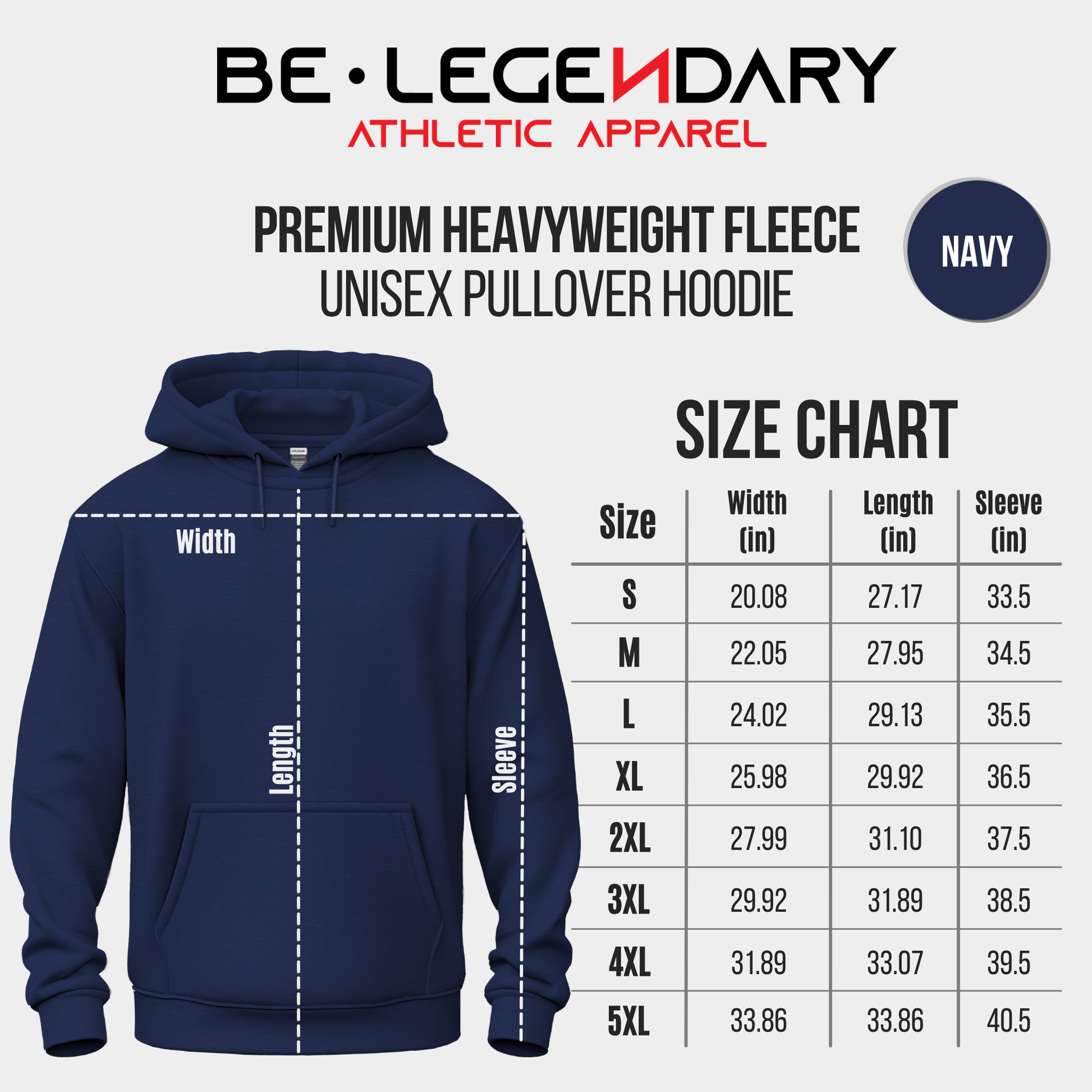 Iron Discipline Strength Mindset Navy Blue Hoodie - Be•Legendary Athletic Apparel
