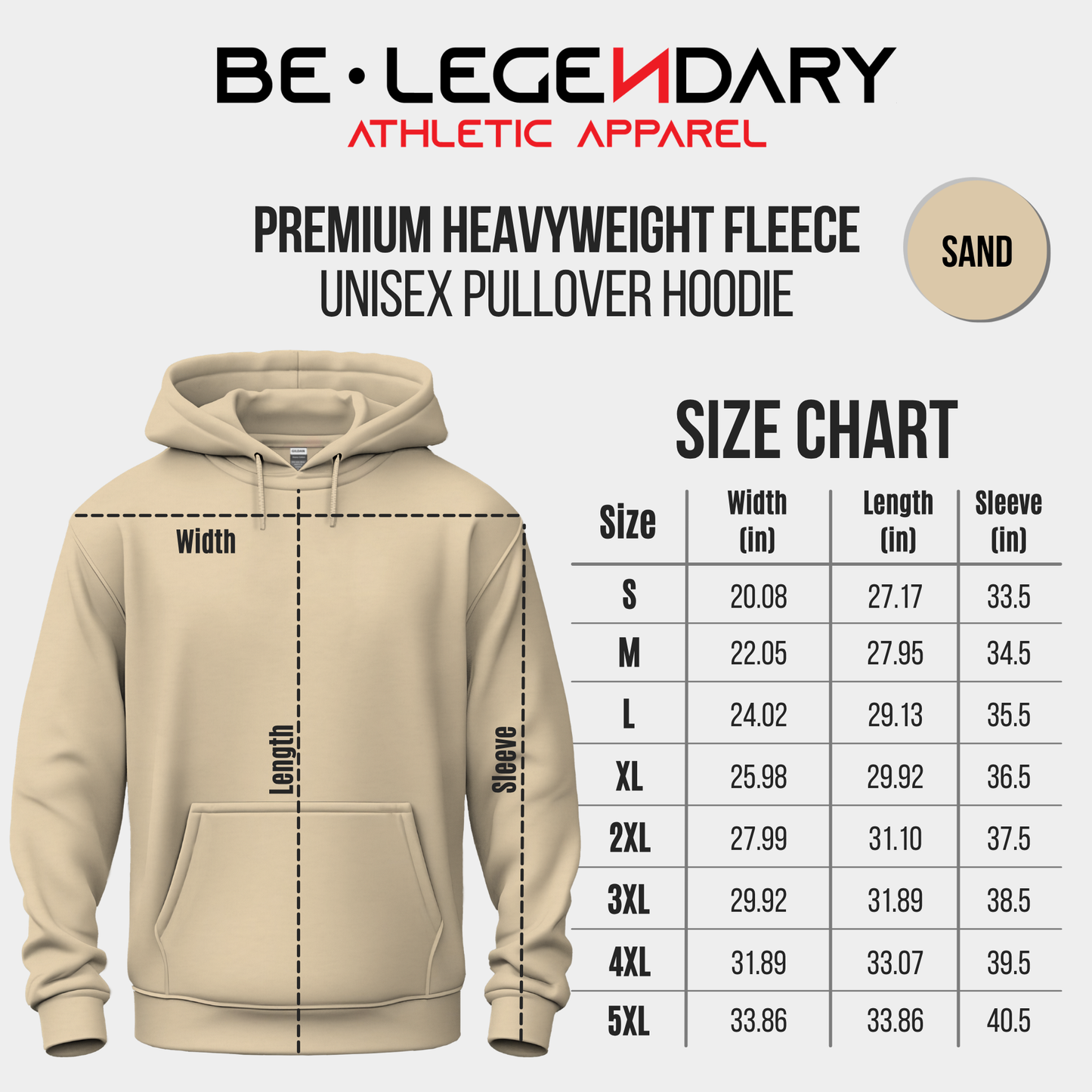 Humble Hustle Grind Sand Hoodie - Be•Legendary Athletic Apparel
