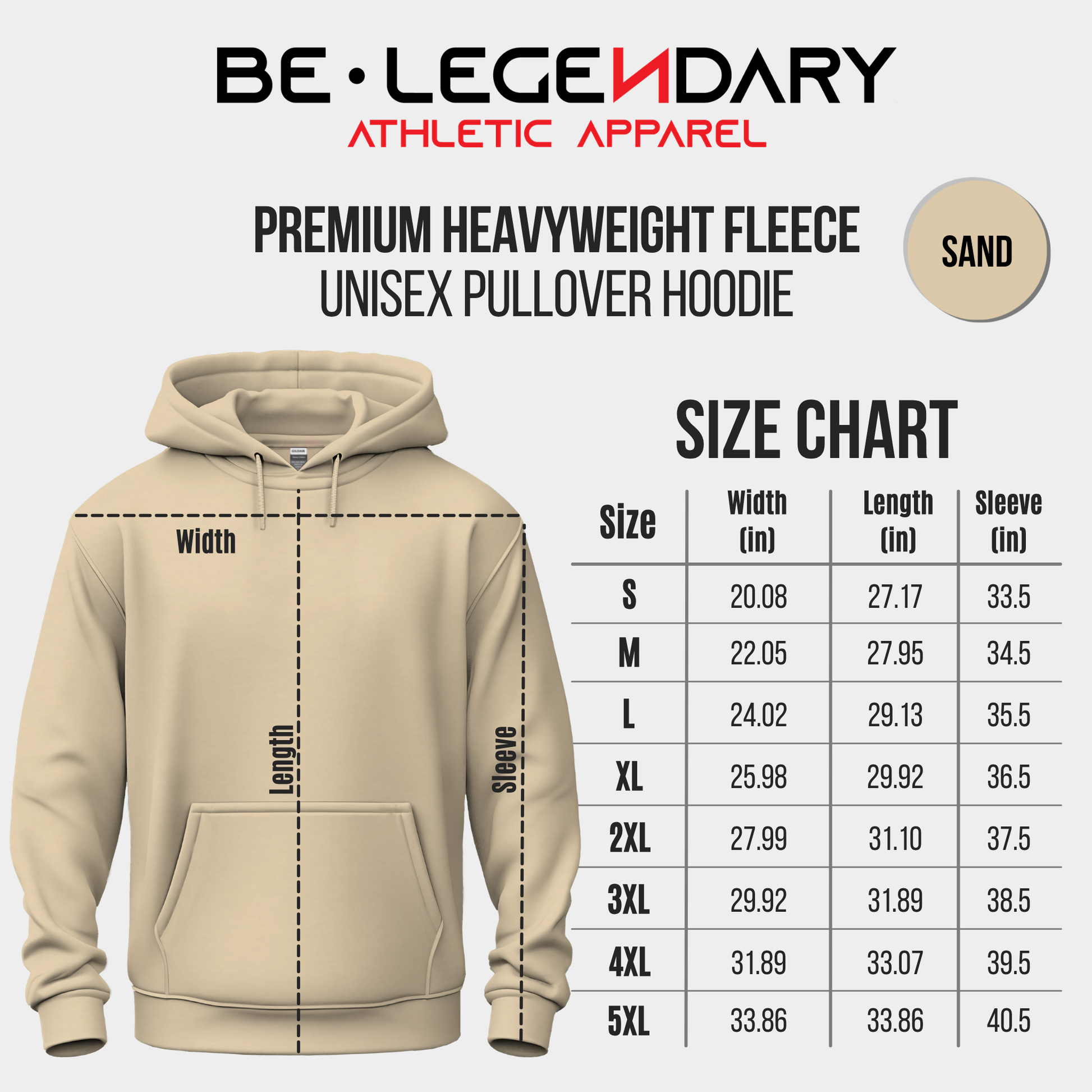 Humble Hustle Grind Sand Hoodie - Be•Legendary Athletic Apparel