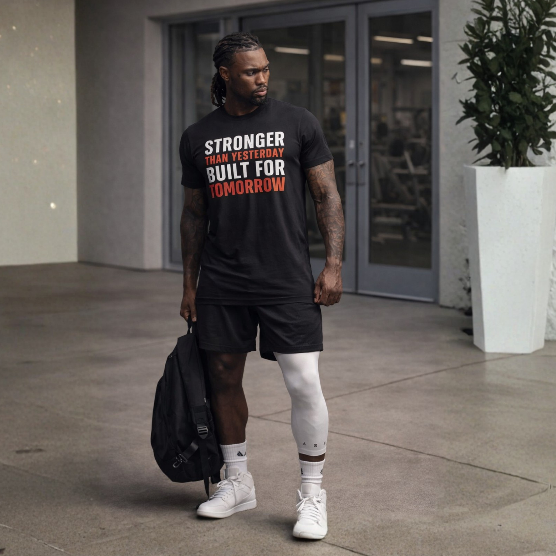 Stronger Than Yesterday Built For Tomorrow Tee - Be•Legendary Athletic Apparel