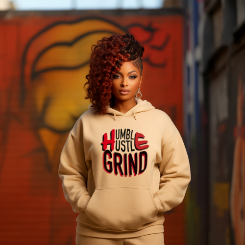 Humble Hustle Grind Sand Hoodie
