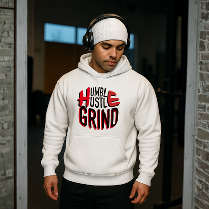 Humble Hustle Grind White Hoodie