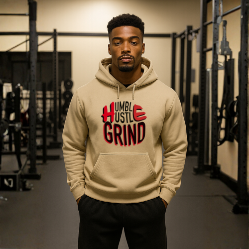 Humble Hustle Grind Sand Hoodie