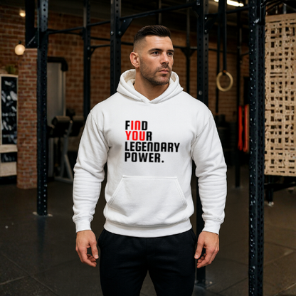 Find Your Legendary Power(In You) With Blk & Red Logo Hoodie