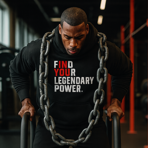 Find Your Legendary Power (In You) White & Red Logo Heavy Unisex Hoodie