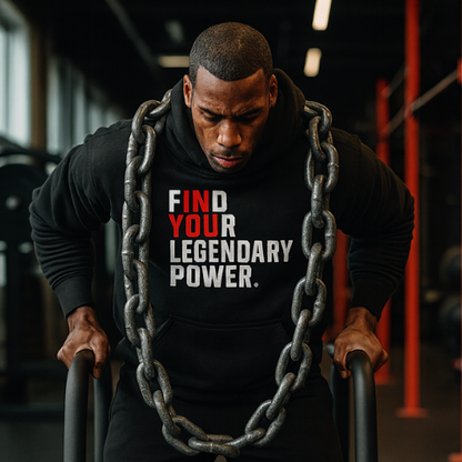 Find Your Legendary Power (In You) White & Red Logo Heavy Unisex Hoodie