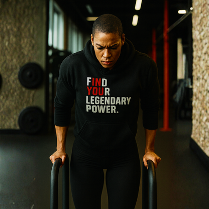 Find Your Legendary Power (In You) White & Red Logo Heavy Unisex Hoodie