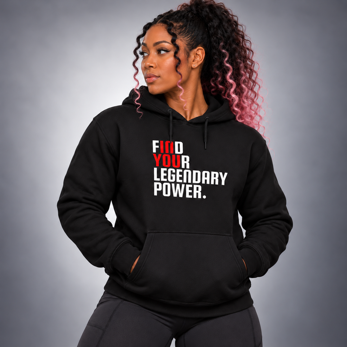 Find Your Legendary Power Hoodie – Black