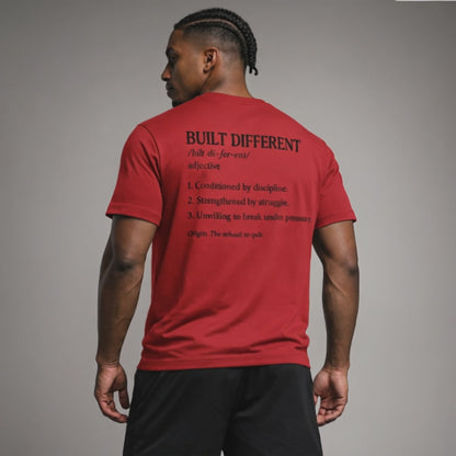 Built Different Tee — Motivational Definition Back-Print