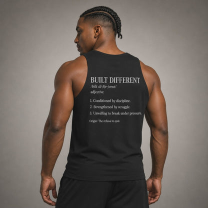 "Built Different" Definition Fitness Tank