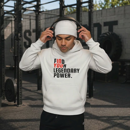Find Your Legendary Power(In You) With Blk & Red Logo Hoodie