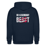 Be Legendary Beast Zip Up Hoodie - navy