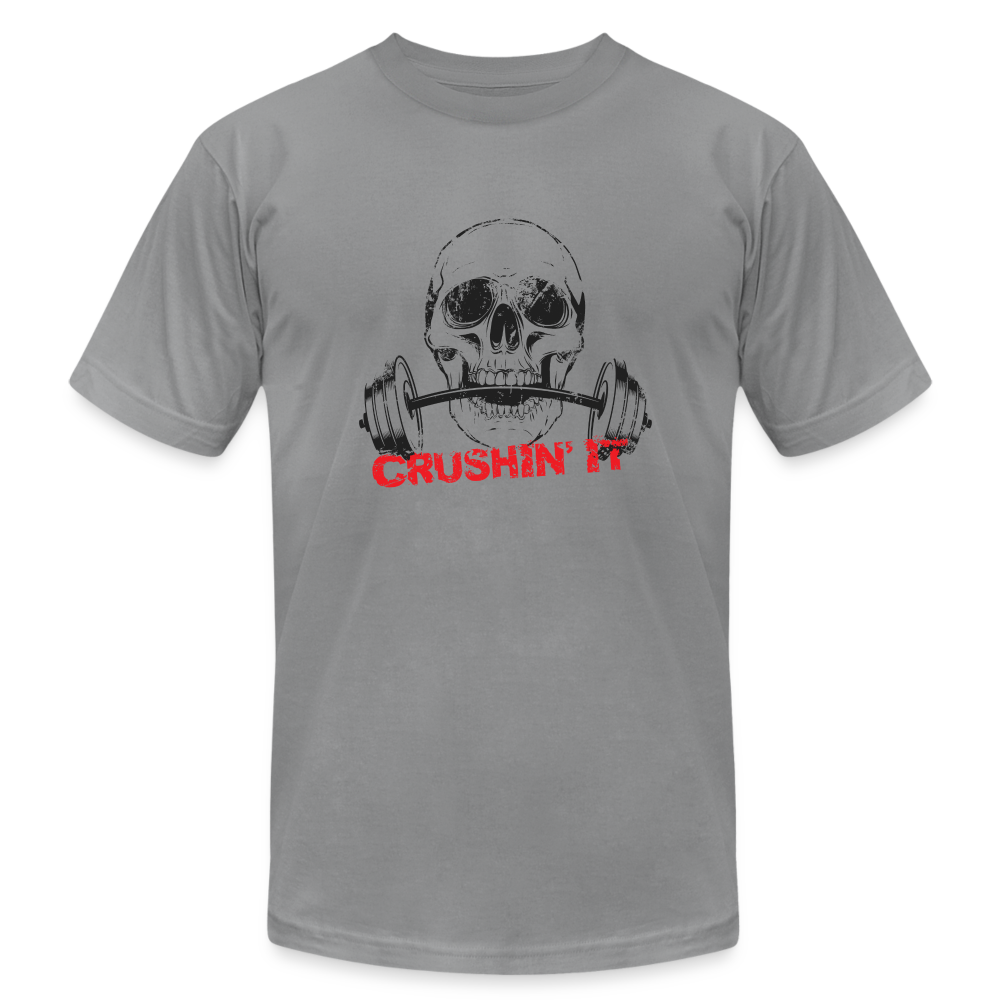 Crushin IT Skull and barbell Tee - slate
