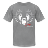 Stronger Than Ever Kettlebell Tee (white logo) - slate