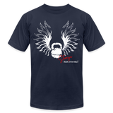 Stronger Than Ever Kettlebell Tee (white logo) - navy